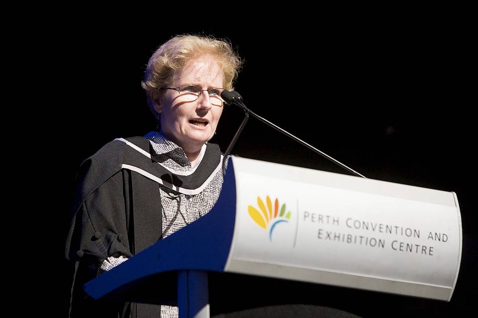 Female academic speaking at perth exhibiton and convention center